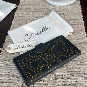 Cleobella brown/gold leather wallet
